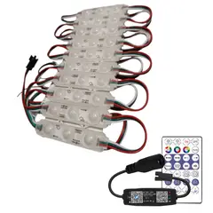 GENERICO - Tira 20 Módulos Digital RGB 12V 1.6W con Control Remoto