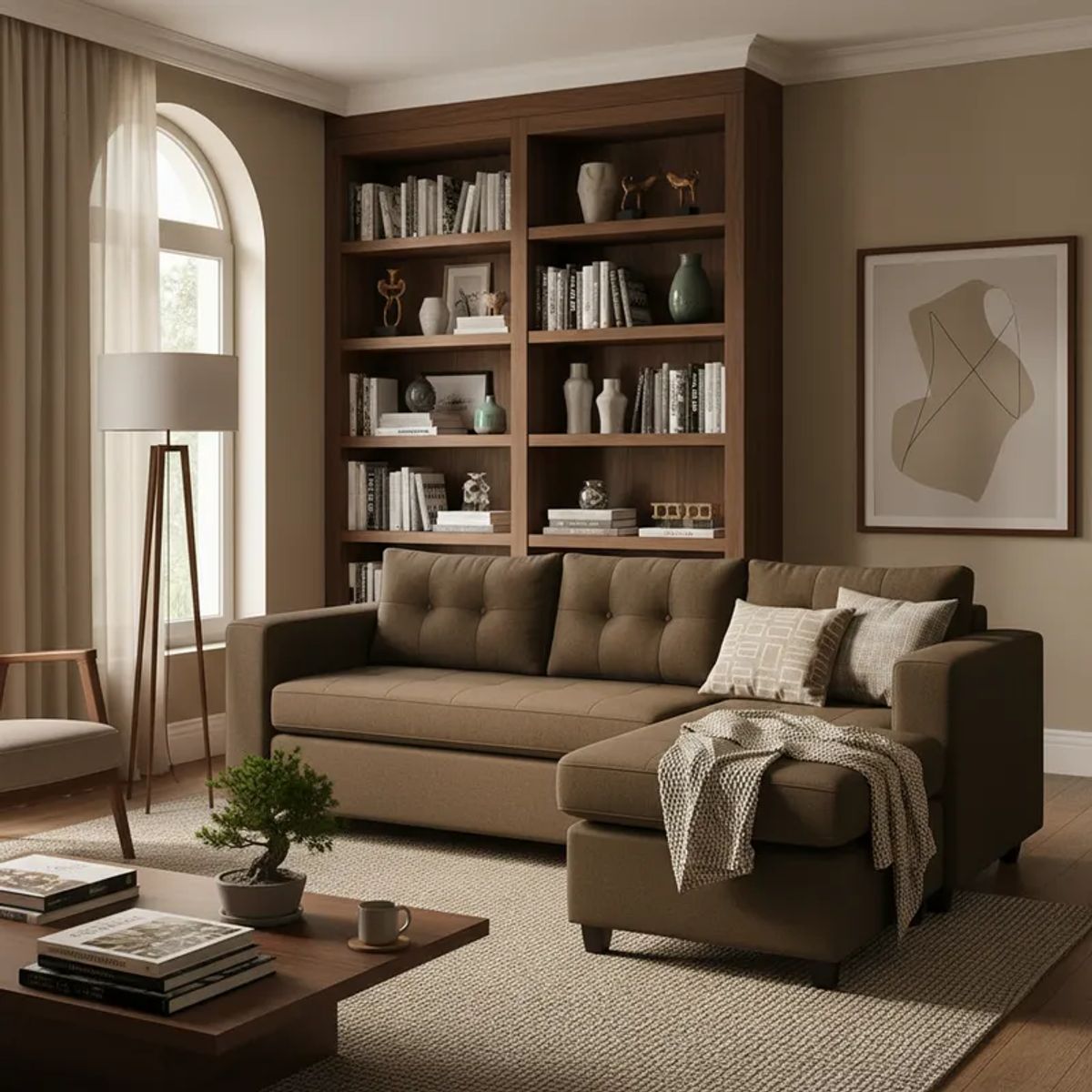 FLOBAL - Sofá Seccional 4 Cuerpos Derecho - Tela Repelente a Líquidos