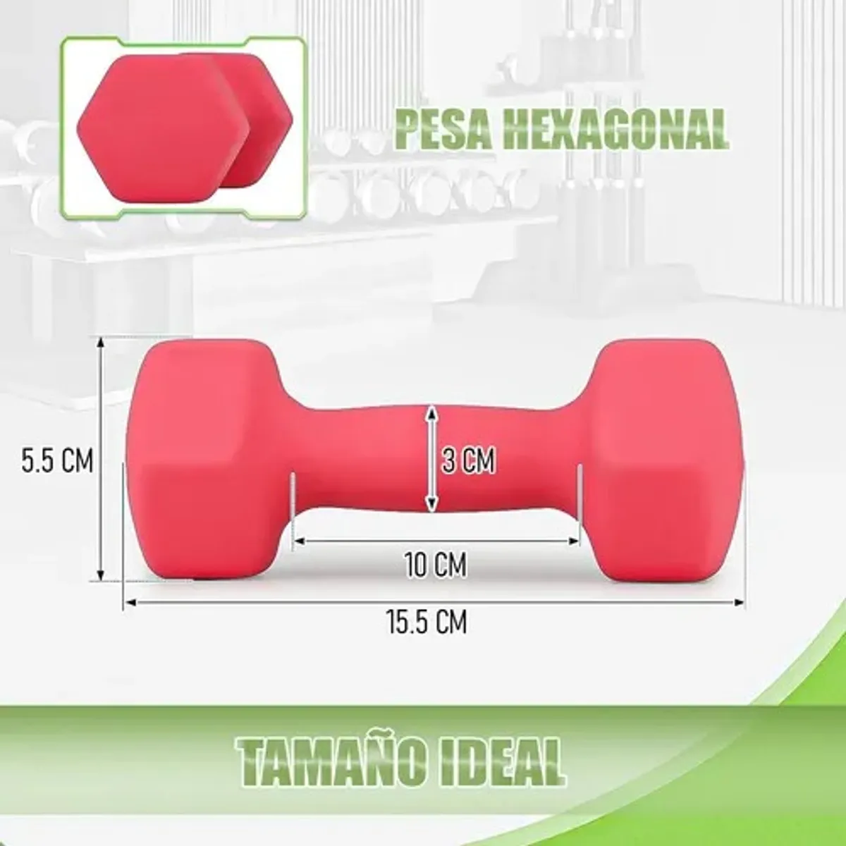 GENERICO - Mancuerna Hexagonal 1.5 Kg Set Mancuernas Mancuernas 1.5 Kg