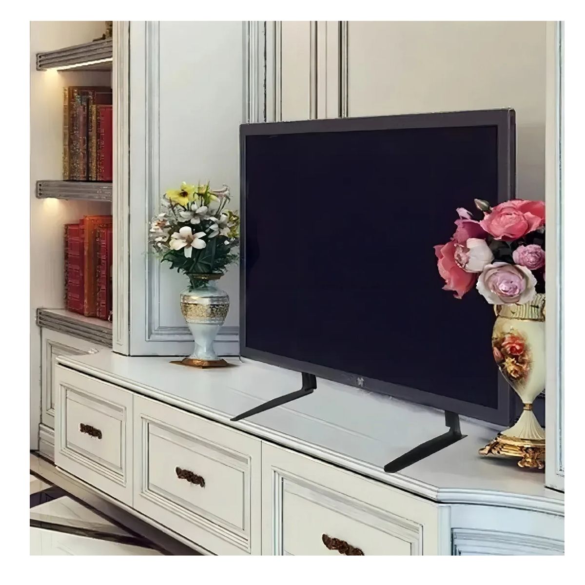 GENERICO - Soporte Base Tv Sobre Mesa Universal De 37 A 75 PuLG Color Negro