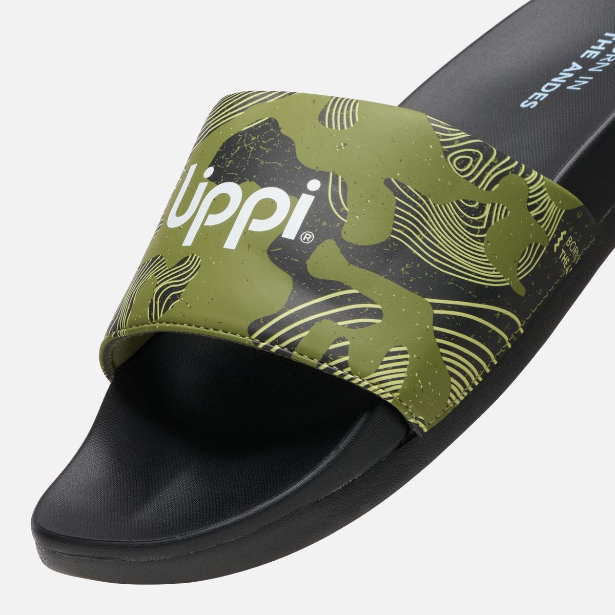 LIPPI - Sandalia Hombre Insigne Slide Print Verde Lippi