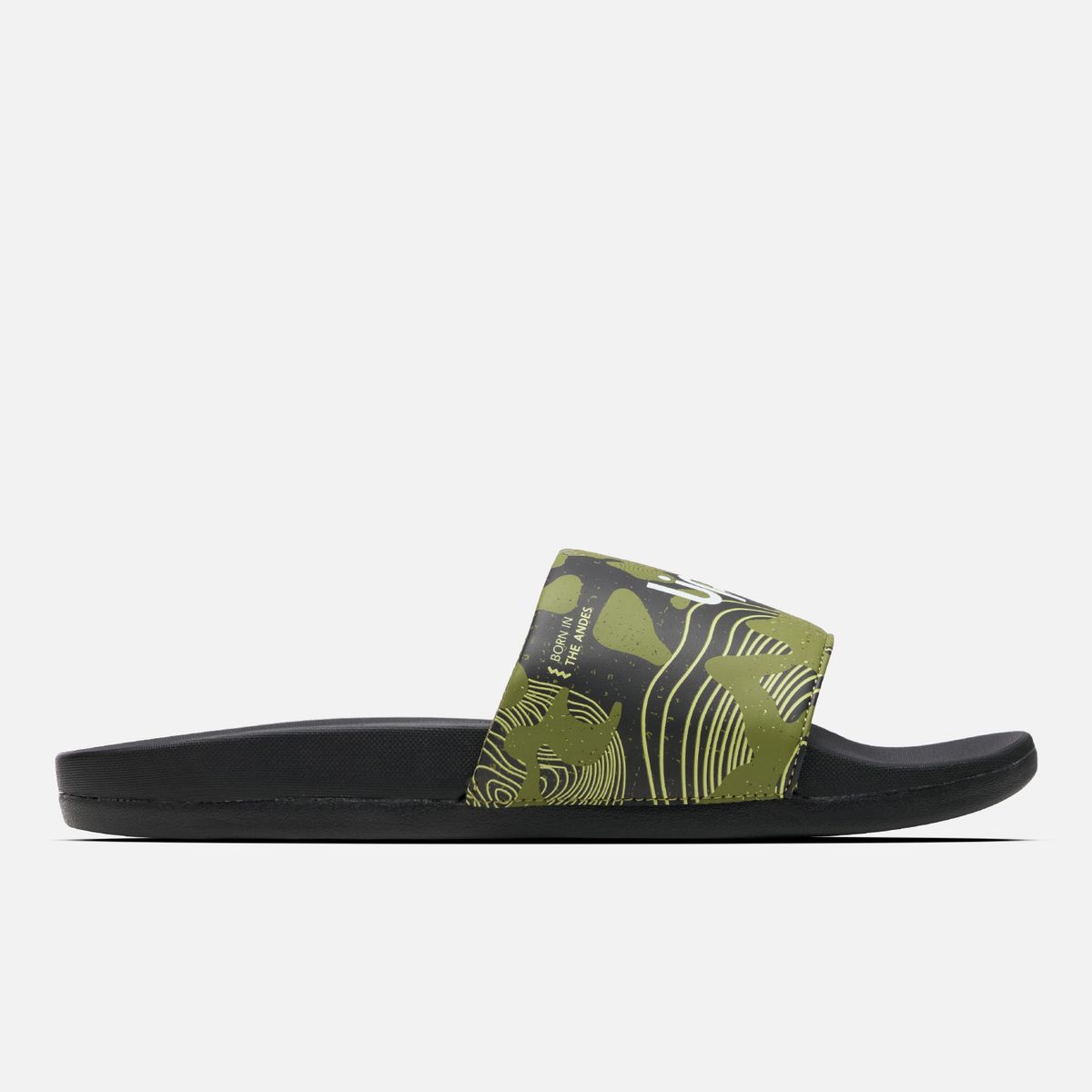 LIPPI - Sandalia Hombre Insigne Slide Print Verde Lippi