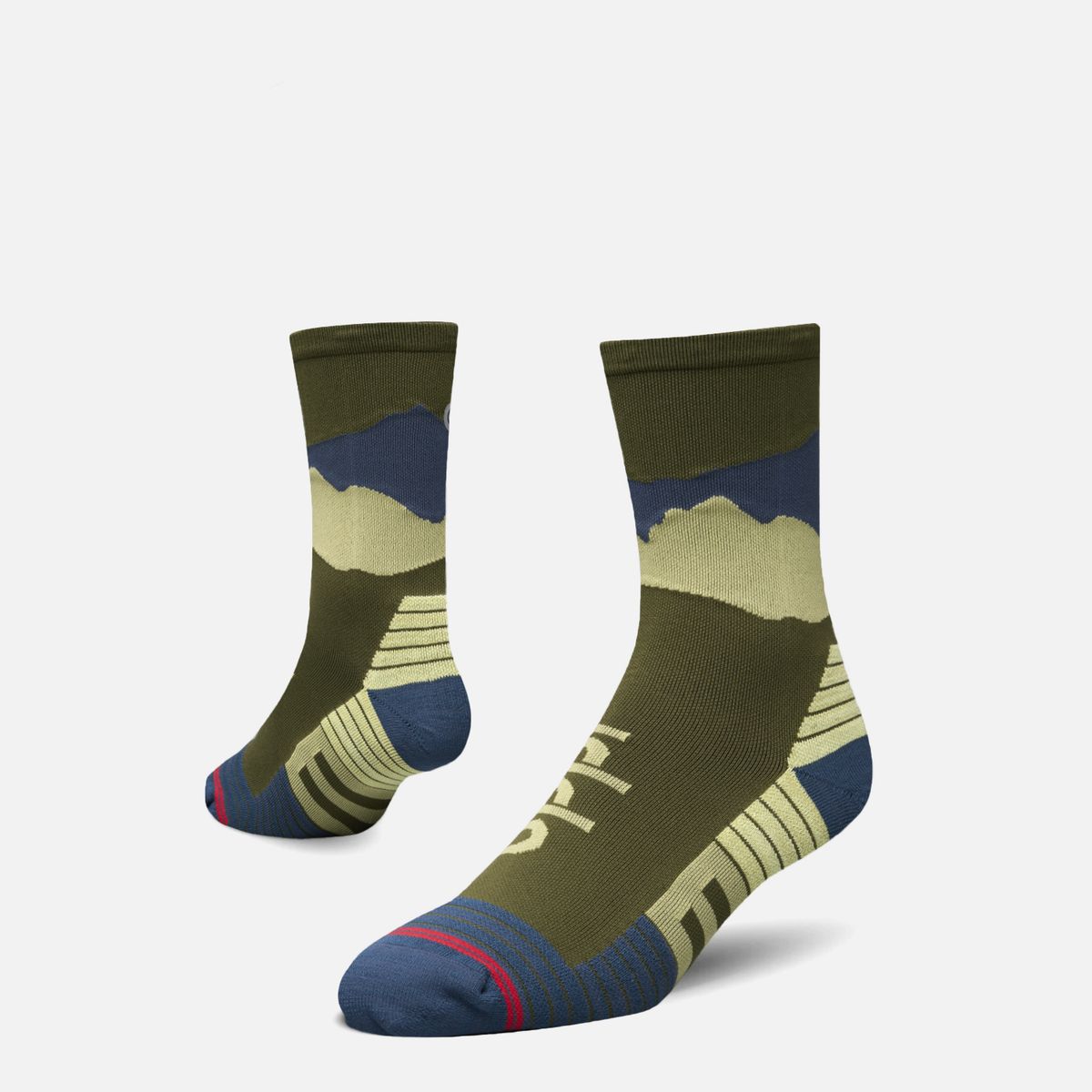 LIPPI - Calcetines Hombre Andes Run Socks Mid Verde Musgo Lippi