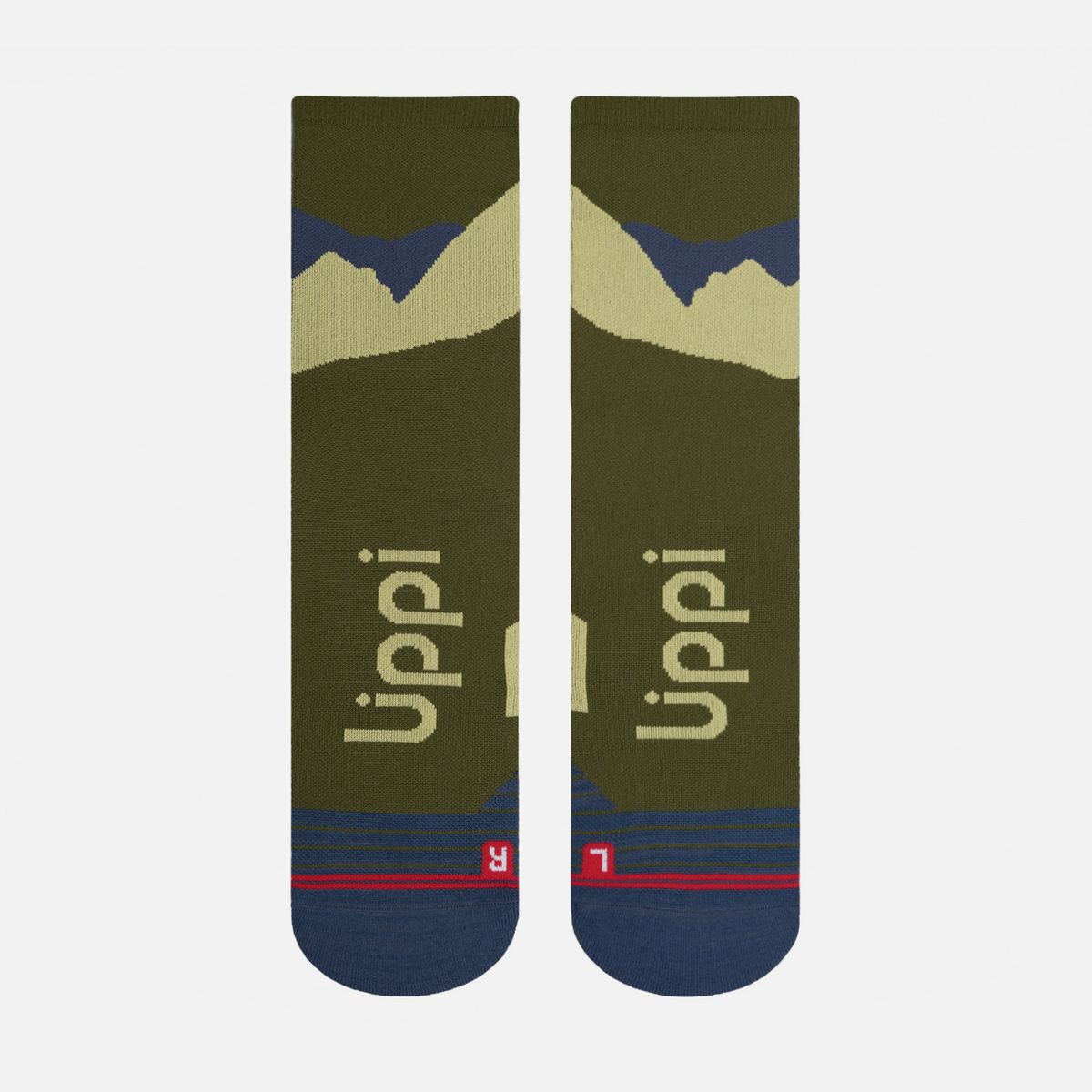 LIPPI - Calcetines Hombre Andes Run Socks Mid Verde Musgo Lippi