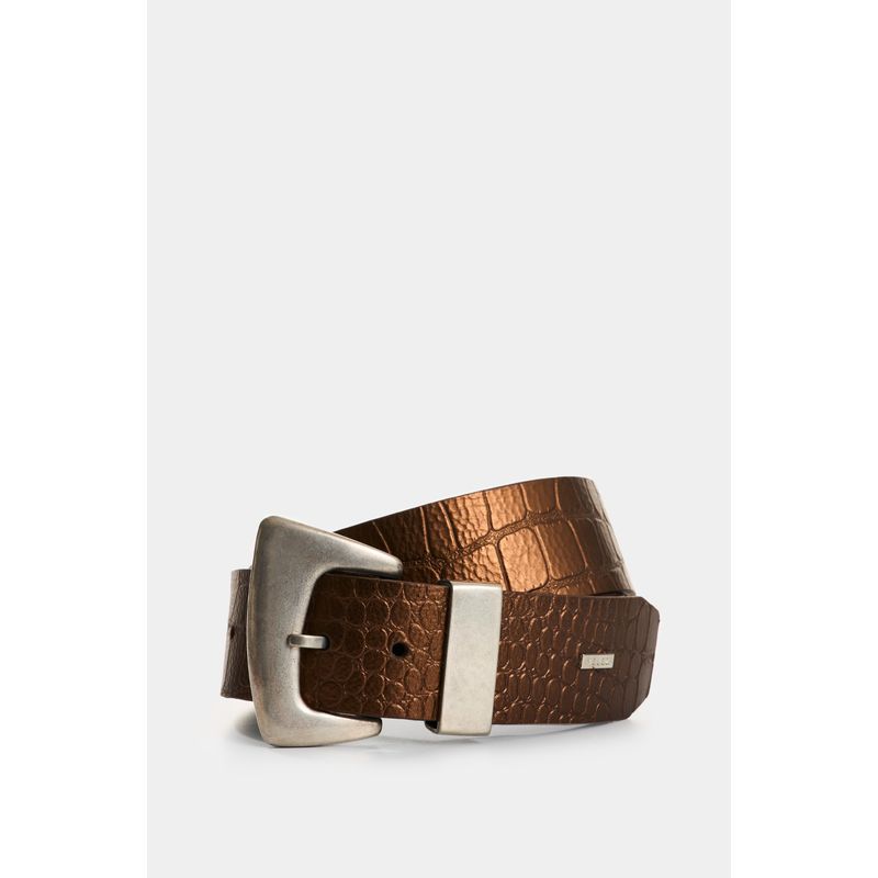 VELEZ Vélez Cinturón Unifaz Cuero Y Folia Mujer Cleo Bronce