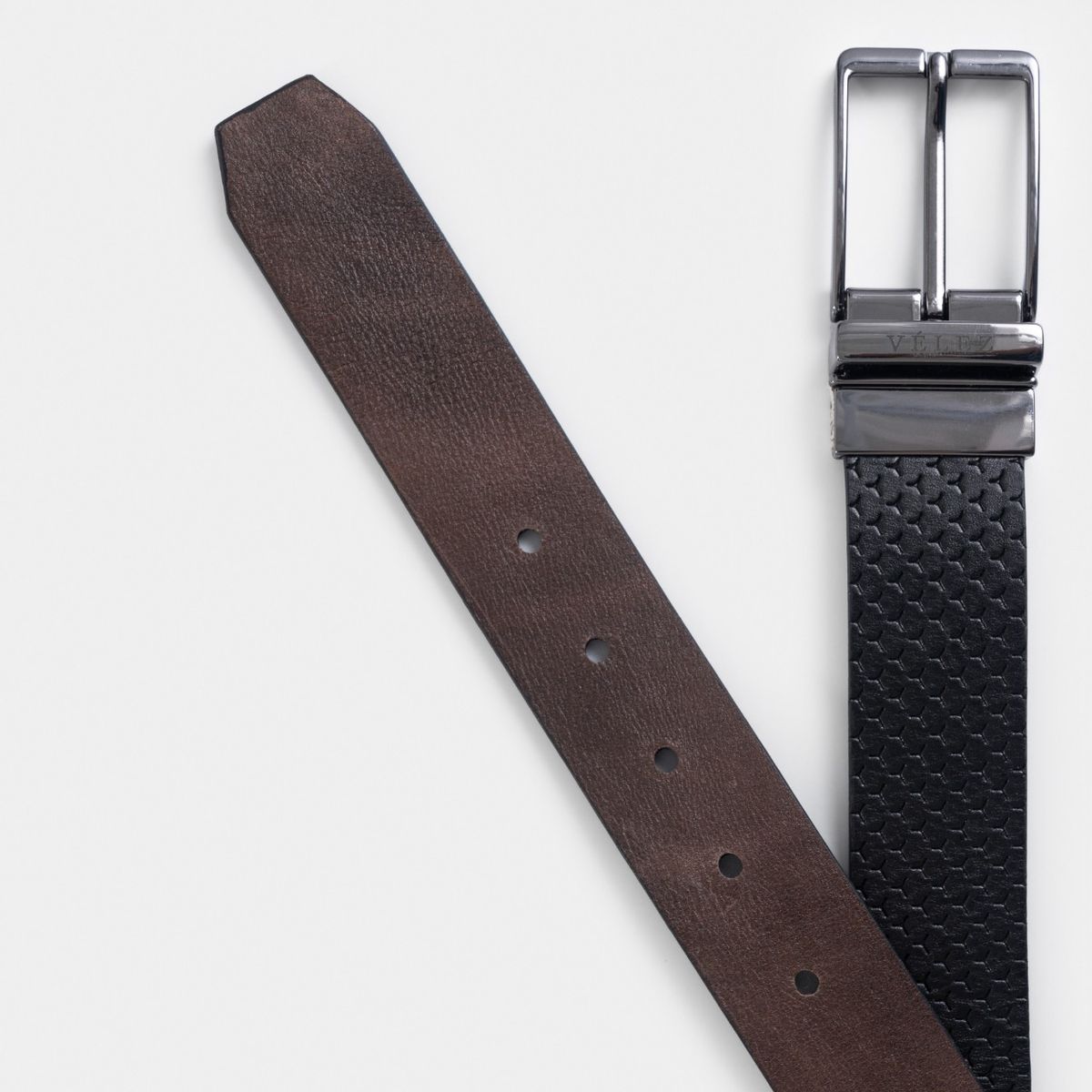 VELEZ - Vélez Cinturón Reversible Pavia Cuero Hombre Negro