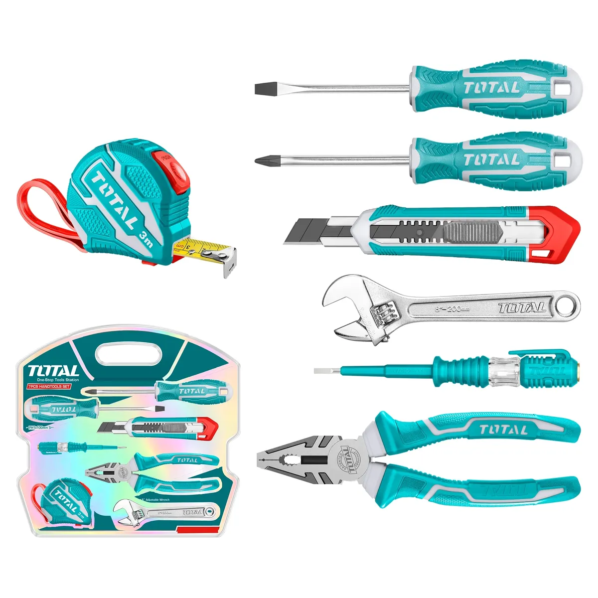 TOTAL TOOLS - Juego Herramientas Manuales 7 Piezas Total