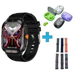 GENERICO - Reloj Smartwatch deportivo unisex + audífonos + correa extra