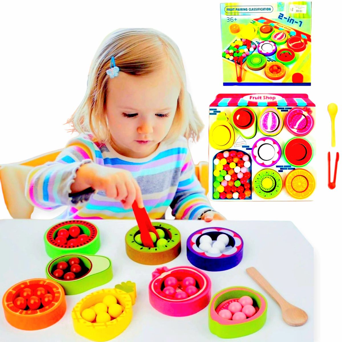 GENERICO - Juego Sensorial Educativo De Clasificación Frutas y Colores
