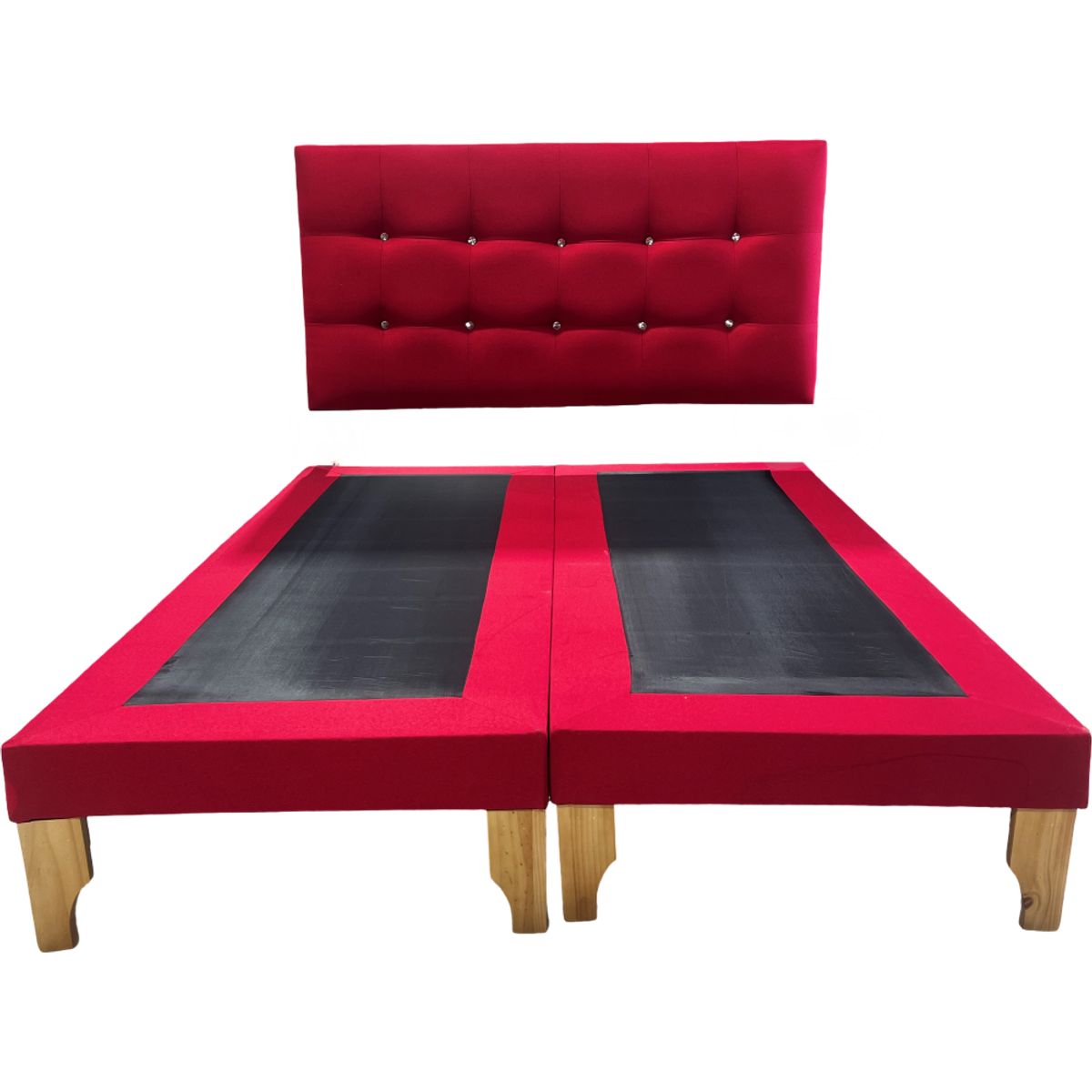 MUEBLES NEW - CAMA KING ROJO LINO.
