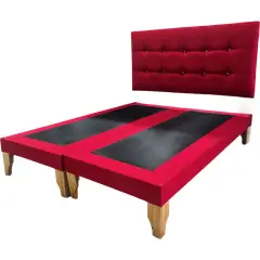 MUEBLES NEW - CAMA SUPER KING ROJO LINO