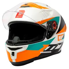 MT - Casco Para Moto Hummer Solid Blanco Perla Brillo Incluye Pantalla Dark