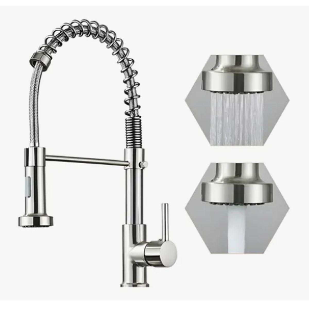 GENERICO - Llave Monomando Lavaplatos Cocina Grifo Flexible PLATEADO