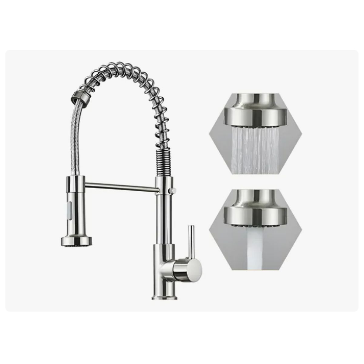 GENERICO - Llave Monomando Lavaplatos Cocina Grifo Flexible PLATEADO