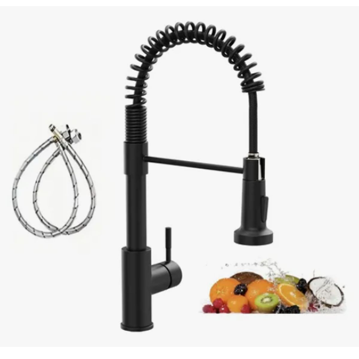 GENERICO - Llave Monomando Lavaplatos Cocina Grifo Flexible NEGRO