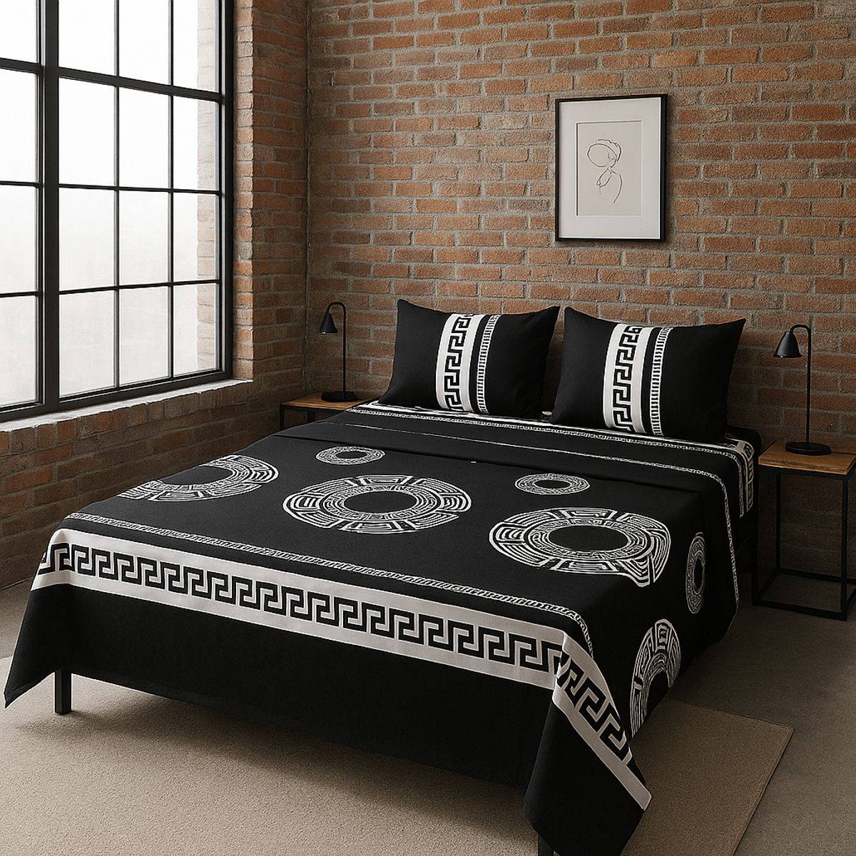 ARMONIA - Juego de sábanas 2 Plazas 144 hilos clásicas modelo 770