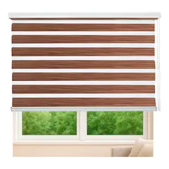 HOMEBRANDT - Cortina Roller Beiti Jaspeada Oscuro Duo Zebra Día Noche 100x200cm