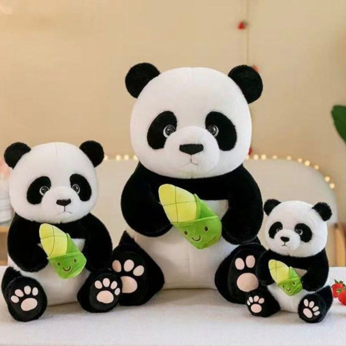 TOPSOC - Oso de Peluche Panda Con Bambu Grande 75 cm