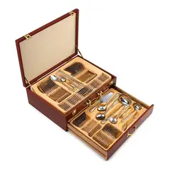 GENERICO - Juego de Cubiertos 72PCS Acero Inox Premium Vintage