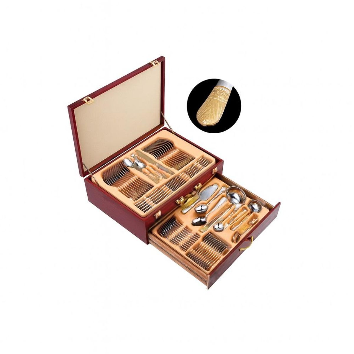 GENERICO - Juego de Cubiertos 72PCS Acero Inox Premium Vintage