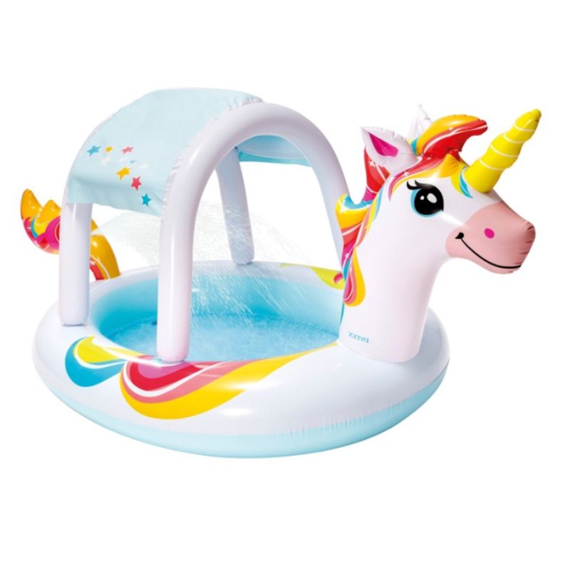INTEX - Piscina Inflable infantil INTEX con ducha y toldo desmontable