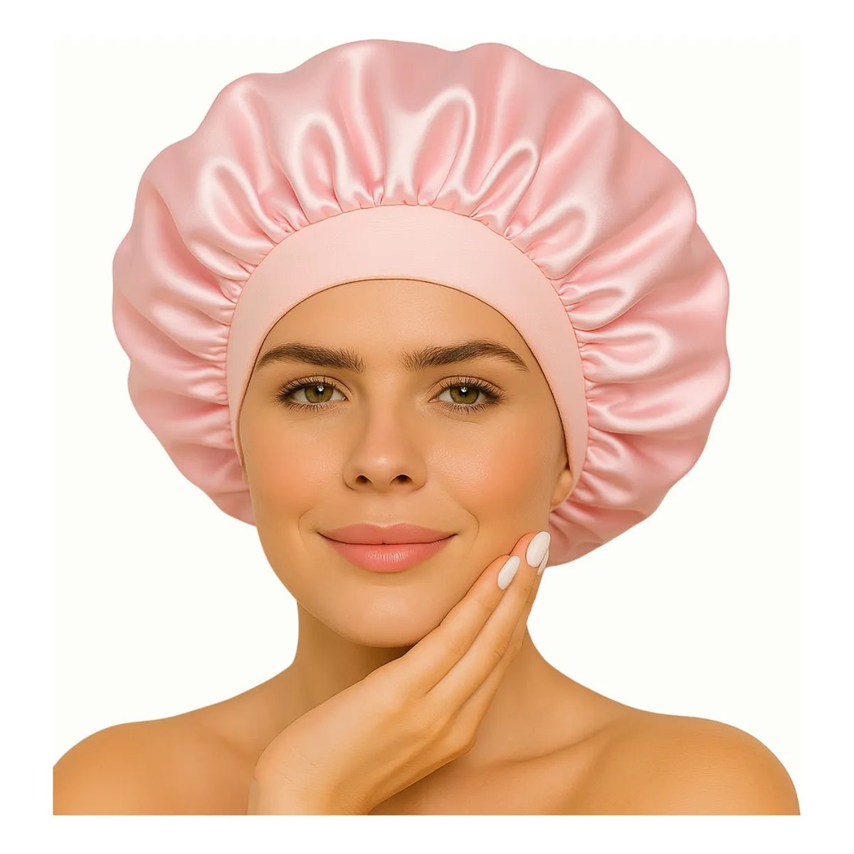 COMPUTECH - Gorro Satin Para Dormir Cabello Rizado Y Liso Evita Enredos