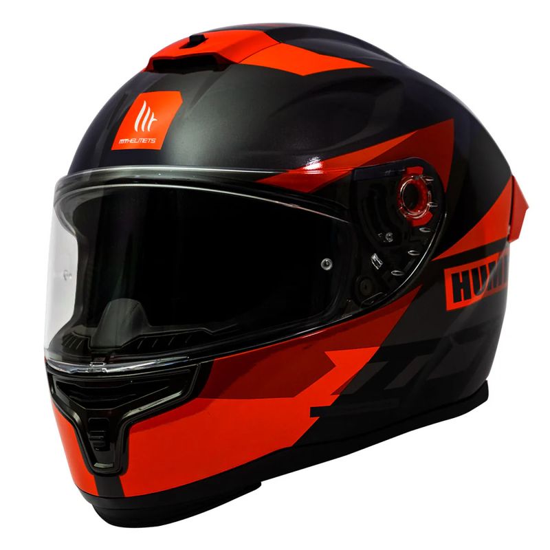 MT - Casco Para Moto MT Hummer Quo Rojo Brillo Incluye Pantalla Dark