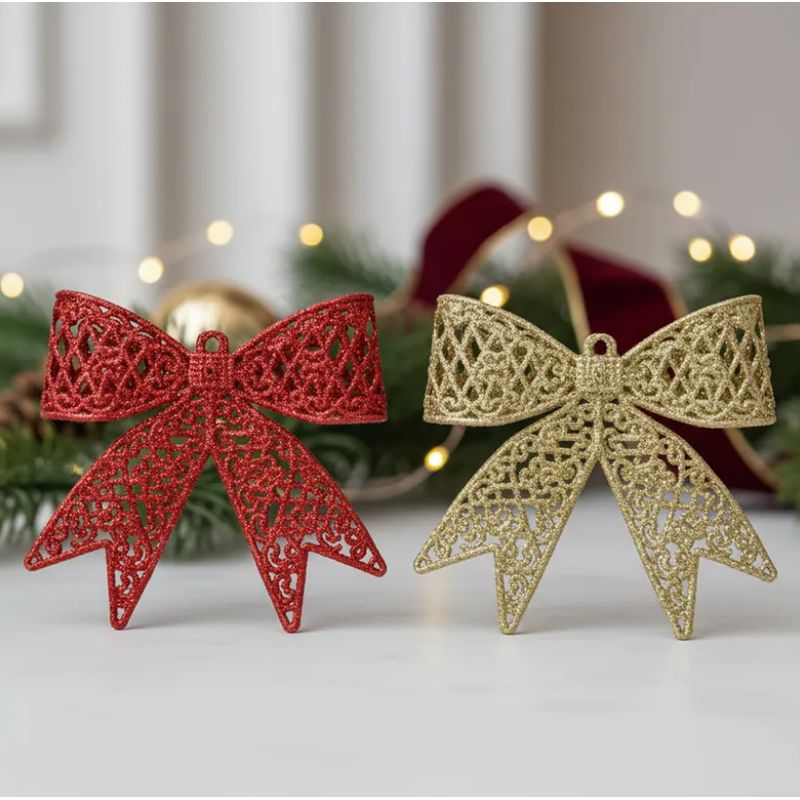 GENERICO - Set 12 Moños Navideño para árbol