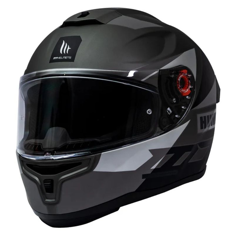 MT - Casco Para Moto MT Hummer Quo Titanium Mate Incluye Pantalla Dark