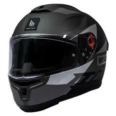 MT - Casco Para Moto Hummer Quo Titanium Mate Incluye Pantalla Dark