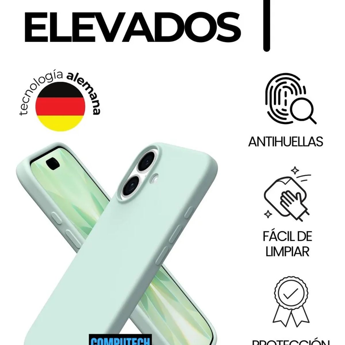 COMPUTECH - Funda / Carcasa Premium Para iPhone 17 Color Menta Antihuellas