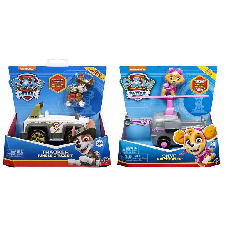 PAW PATROL - Pack Vehículo Básico Paw Patrol Tracker + Skye