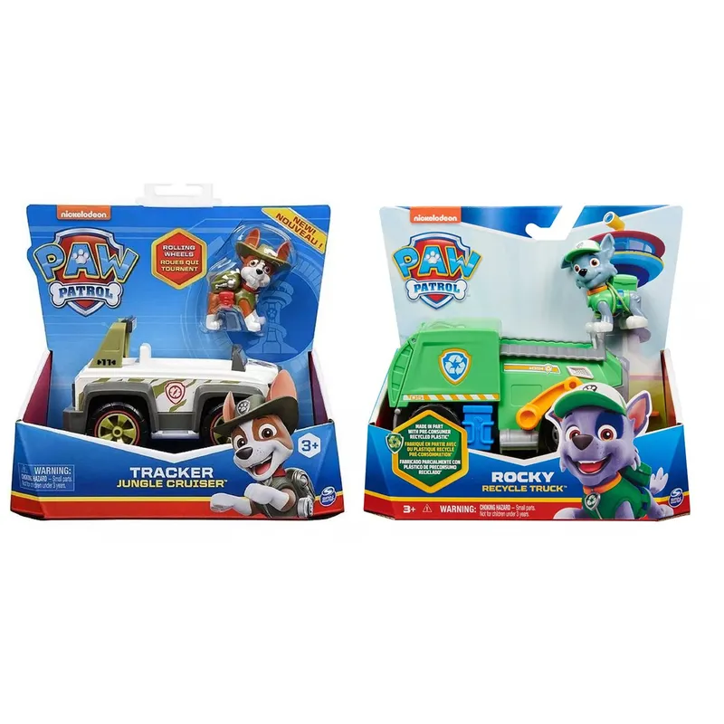PAW PATROL - Pack Vehículo Básico Paw Patrol Tracker + Rocky
