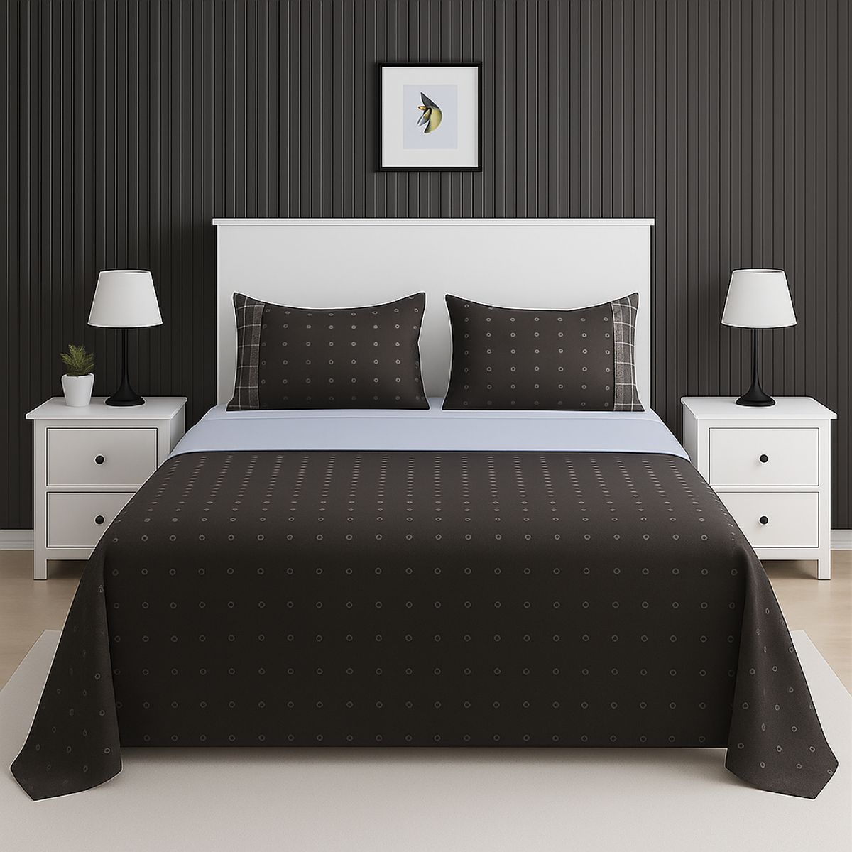 ARMONIA - Juego de sábanas 2 plazas 144 hilos clásicas diseño 762