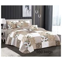 Cubrecama Quilt Verano 2 Plazas - Patchowork Beige KFL650