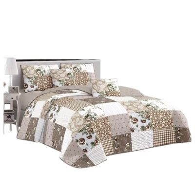 Imagen 2 del producto Cubrecama Quilt Verano 2 Plazas - Patchowork Beige KFL650