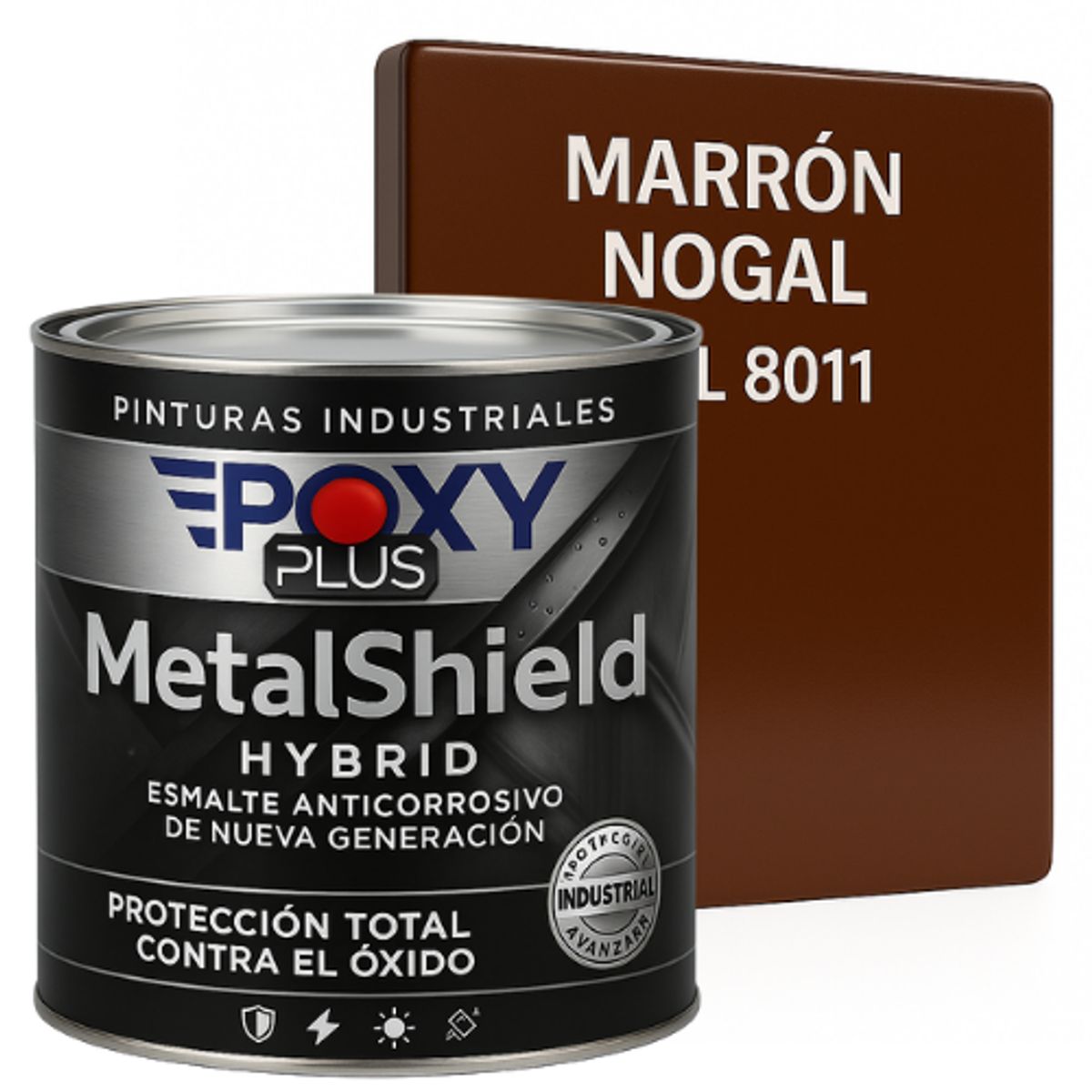 EPOXY - Pintura Anticorrosiva  MetalShield™ Hybrid - 1/4 GALON - MARRON NOGAL
