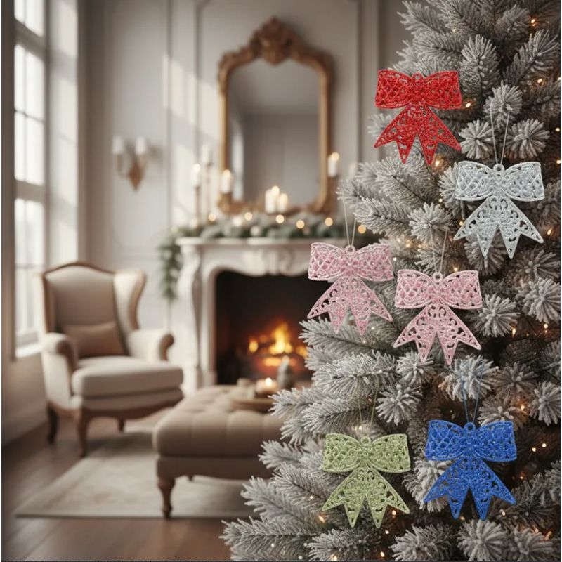 GENERICO - Set 12 Lazos Navideños para Árbol