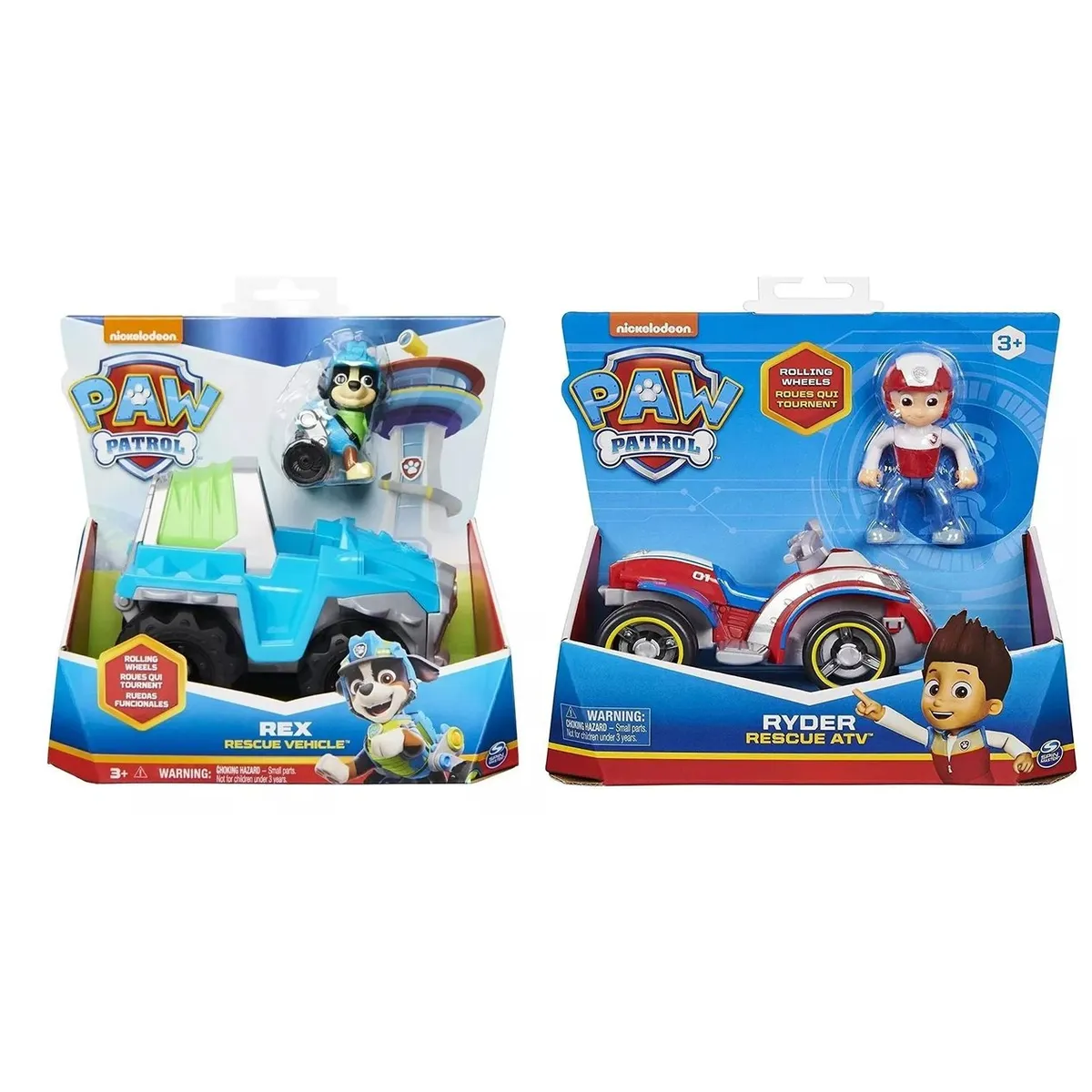 PAW PATROL - Pack Vehículo Básico Paw Patrol Rex + Ryder