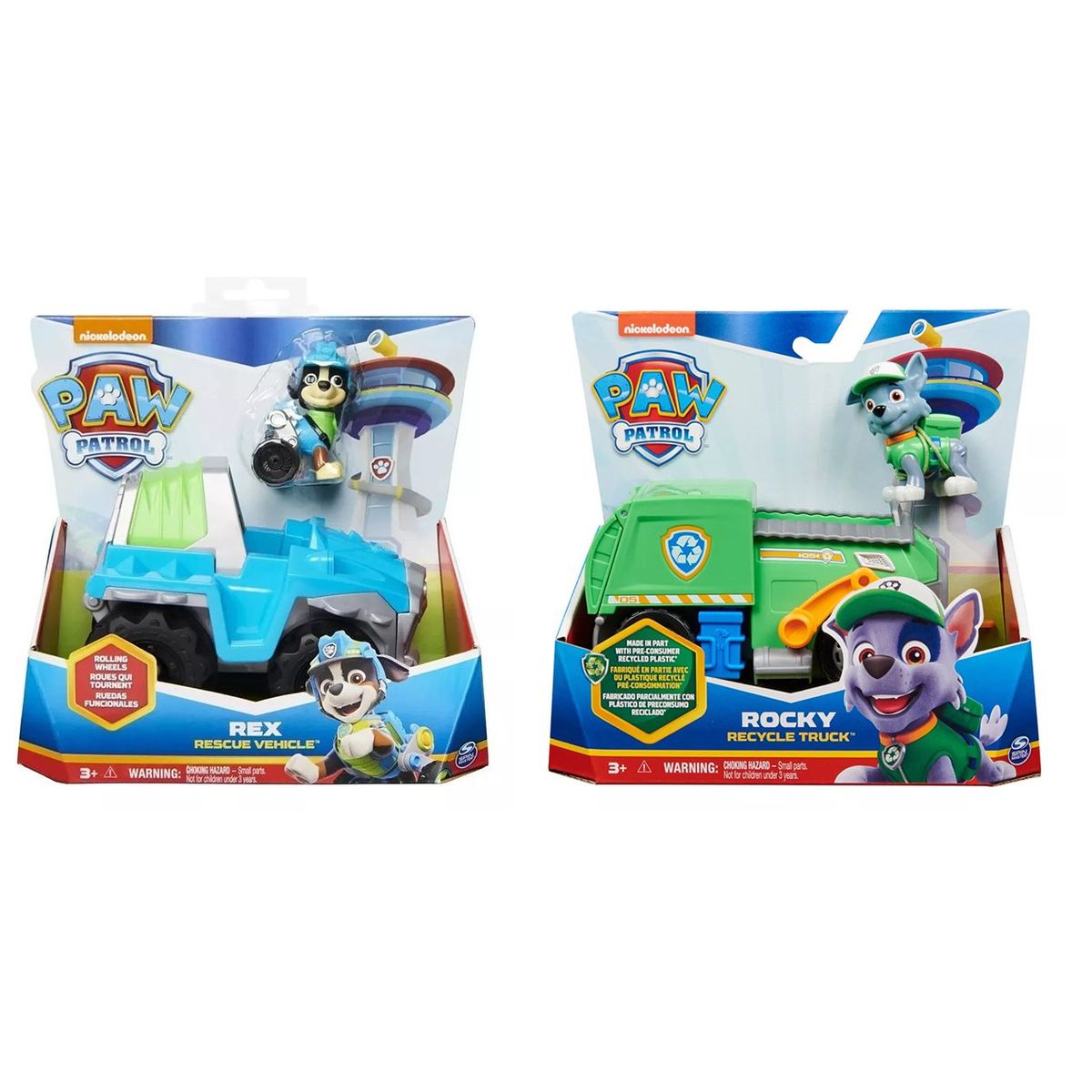 PAW PATROL - Pack Vehículo Básico Paw Patrol Rex + Rocky