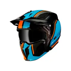 MT - Casco Para Moto StreetFighter SV Twin Naranja Fluor