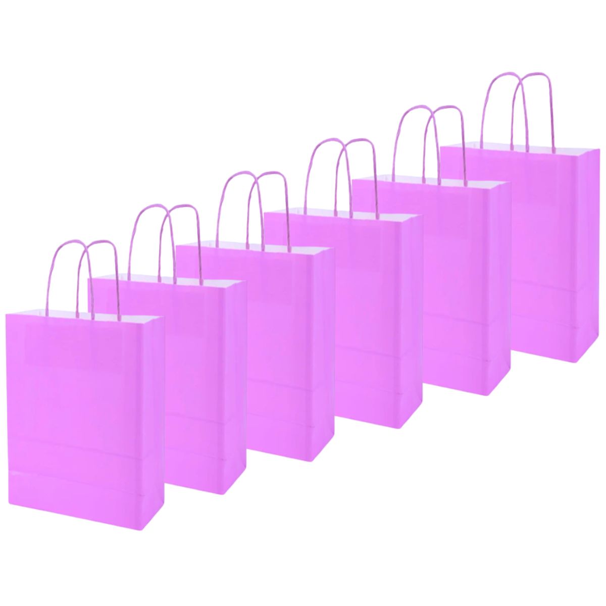 MOTARRO - Bolsas De Papel Regalo Kraft Con Manilla Pack 12 Lila