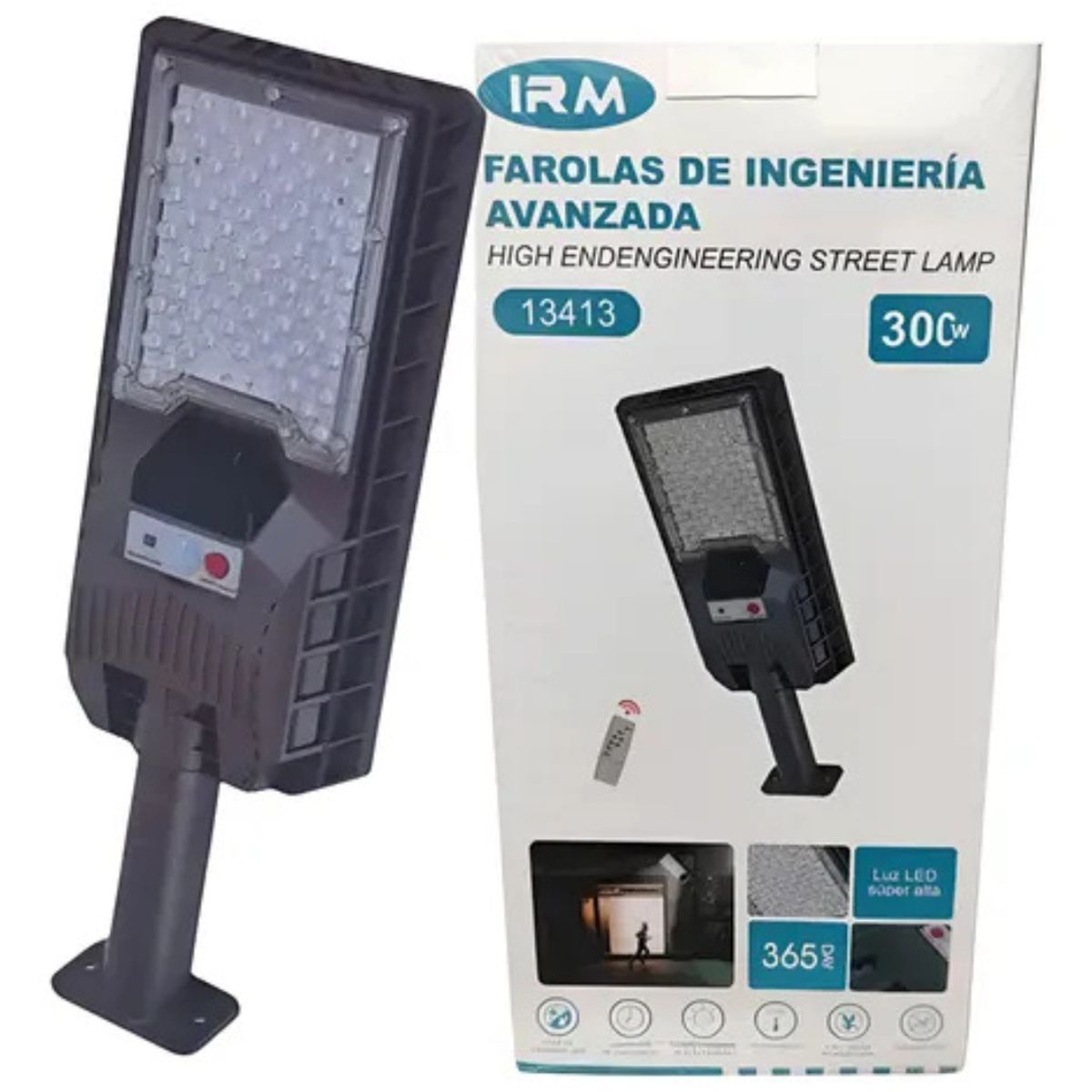 IRM - Foco Led Panel Solar Control Remoto 300w