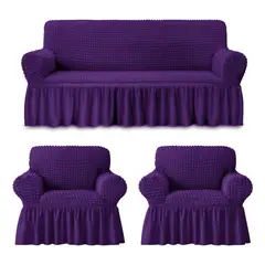 POLATTI - Juego de Fundas 3+1+1 Fundas de Sofás Cubre sillones Turcos Morado