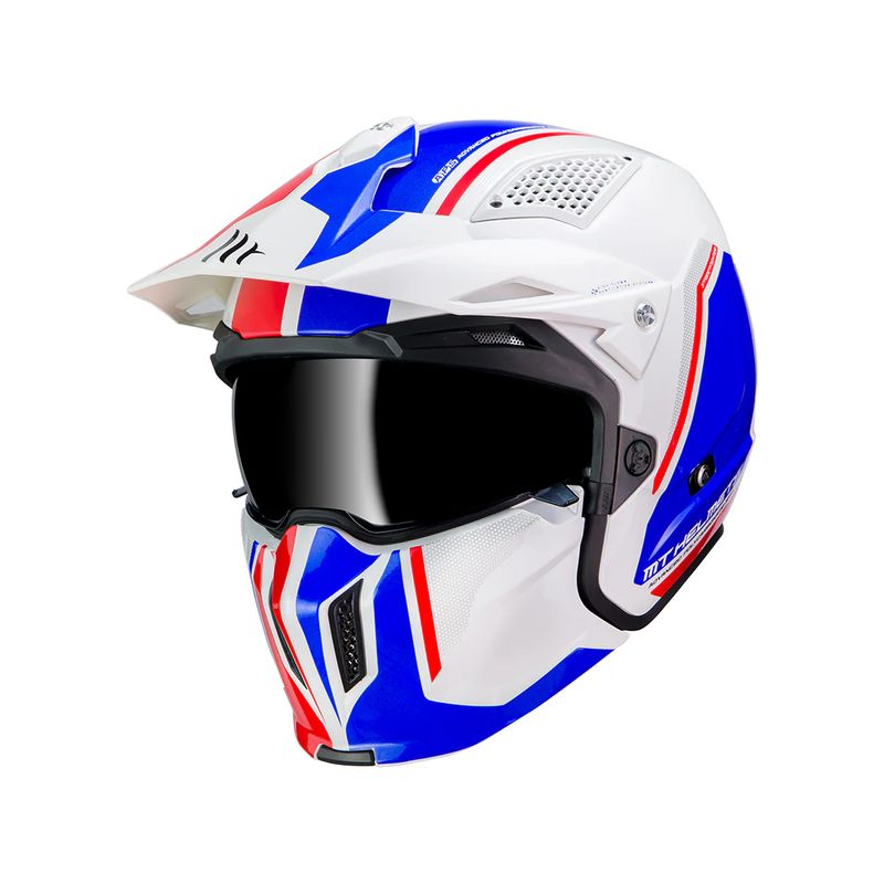 MT - Casco Para Moto MT StreetFighter SV Twin Azul Perla Brillo