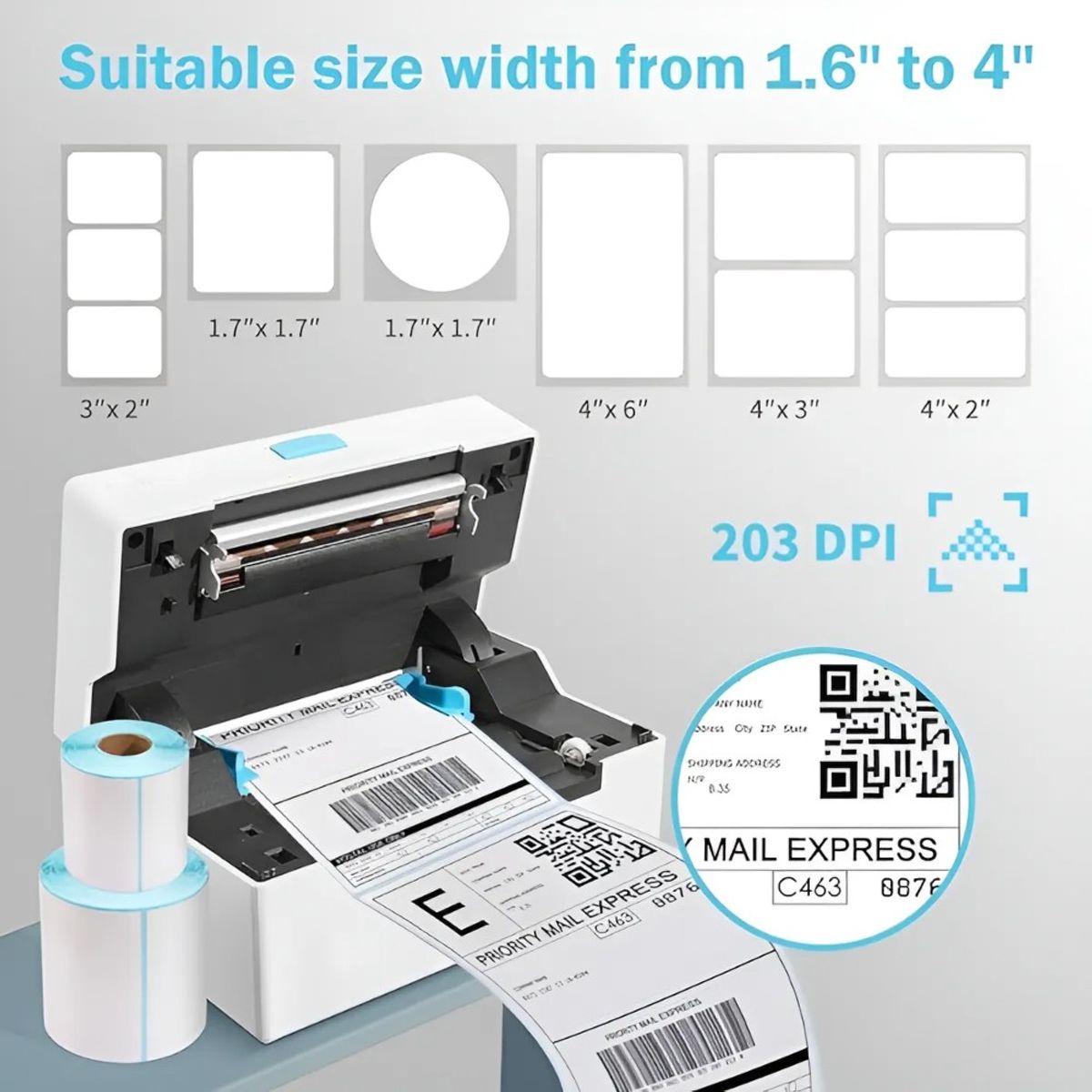 ADLIU - Impresora Térmica De Etiquetas Adhesiva + Etiquetas