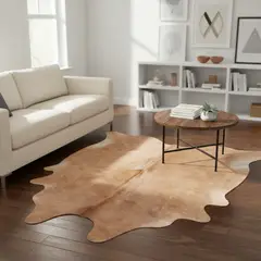 GENERICO - Alfombra Living Cuero de Vaca Beige 160x140 cm