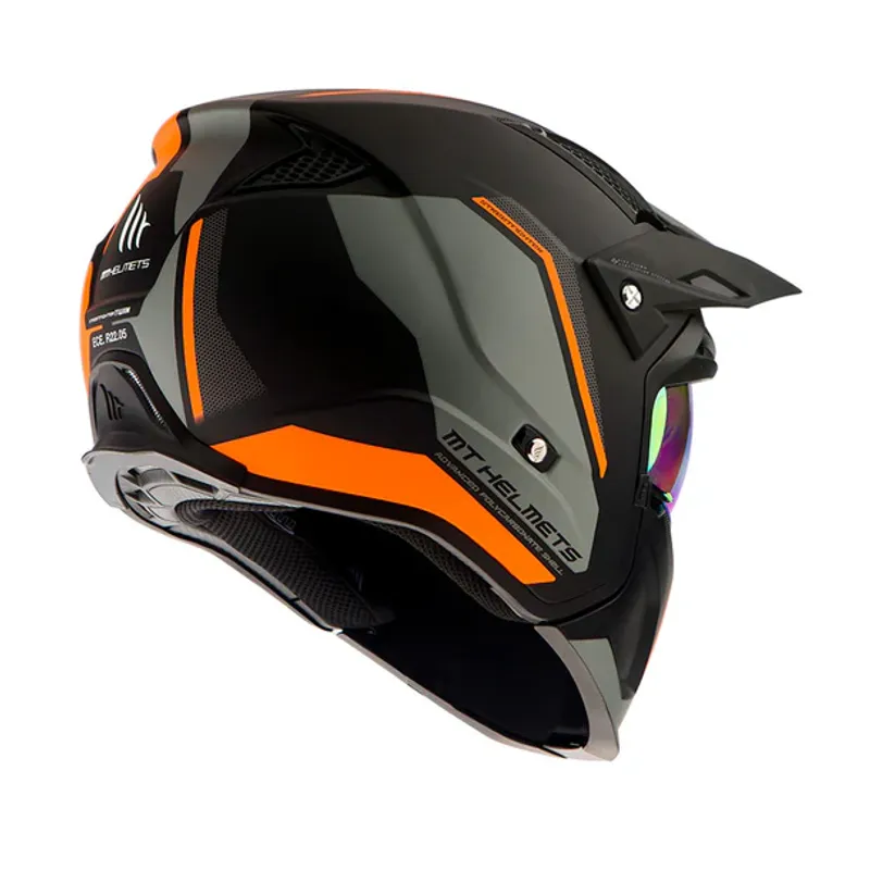 MT - Casco Para Moto MT StreetFighter Twin C4 Naranja Fluor Mate