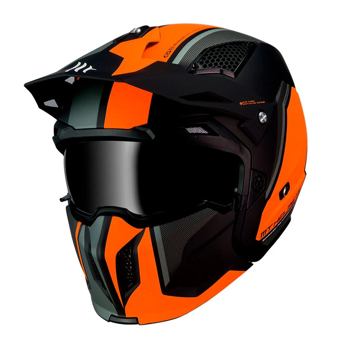 MT - Casco MT TR902X StreetFighter SV Twin C4 Naranja Fluor Mate