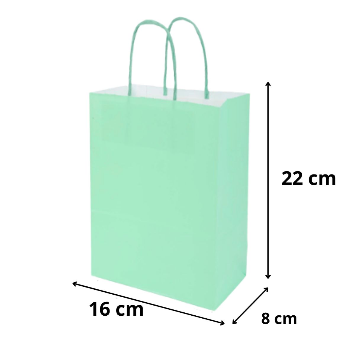 MOTARRO - Pack 12 Bolsas Ecológicas De Papel Colores 22cmX16cmX8cm